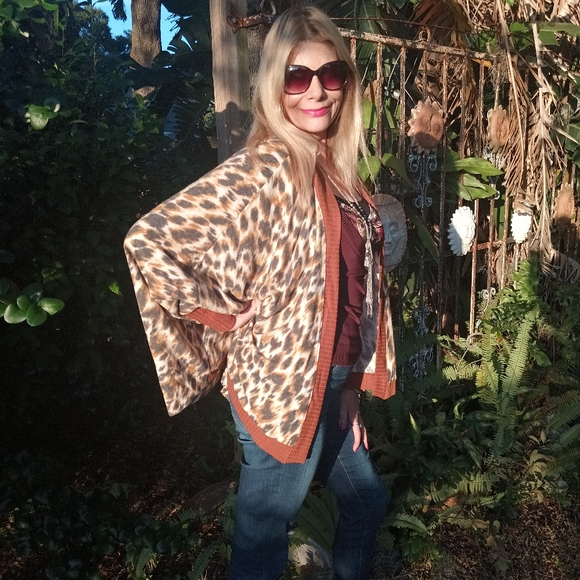 Ces Femme open front jacket leopard print New Medium - Picture 5 of 7
